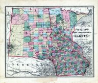 State Maps - Iowa, Minnesota, Dakota, Fayette County 1875